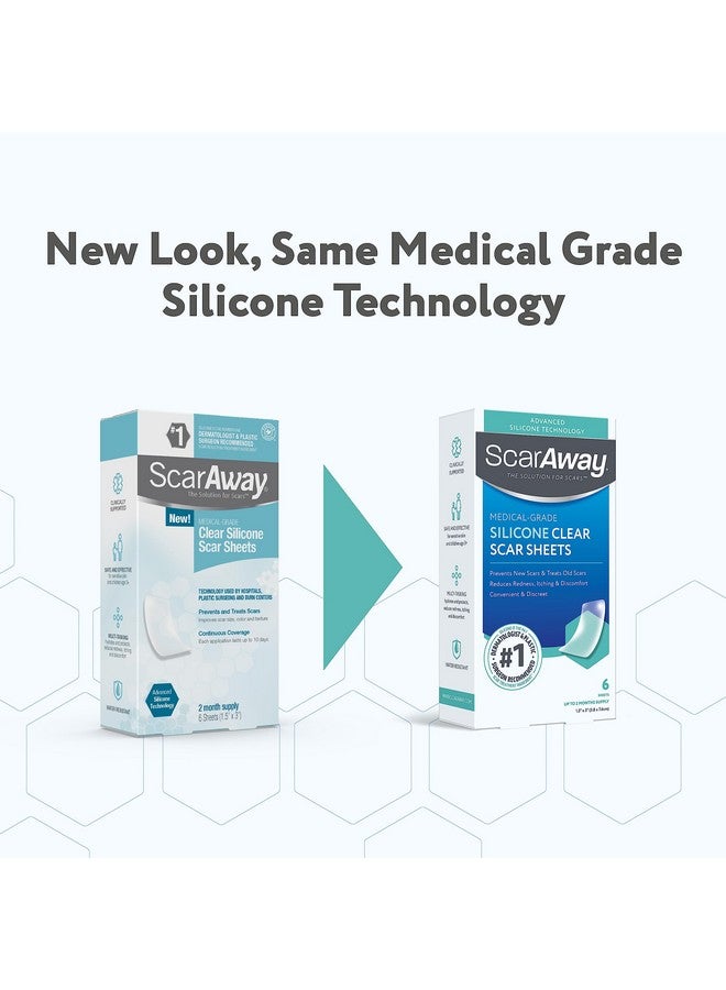 scaraway Advanced Clear Silicone Scar Sheets, Medical Grade Silicone Strips (1.5" X 3") Scar Treatment And Prevention For Surgical, Burn, Body, Hypertrophic & Keloid Scar Treatment, 6 Clear Sheets - Image 2