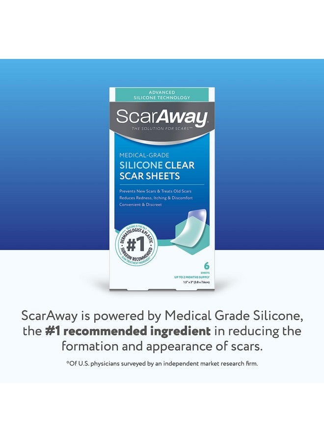 scaraway Advanced Clear Silicone Scar Sheets, Medical Grade Silicone Strips (1.5" X 3") Scar Treatment And Prevention For Surgical, Burn, Body, Hypertrophic & Keloid Scar Treatment, 6 Clear Sheets - Image 3