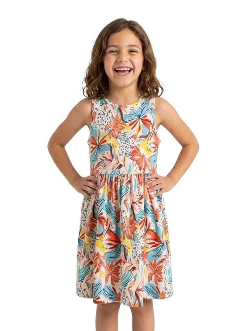 LC Waikiki Girl Crew Neck Patterned Dress – Age 7 to 8 Years - Image 3