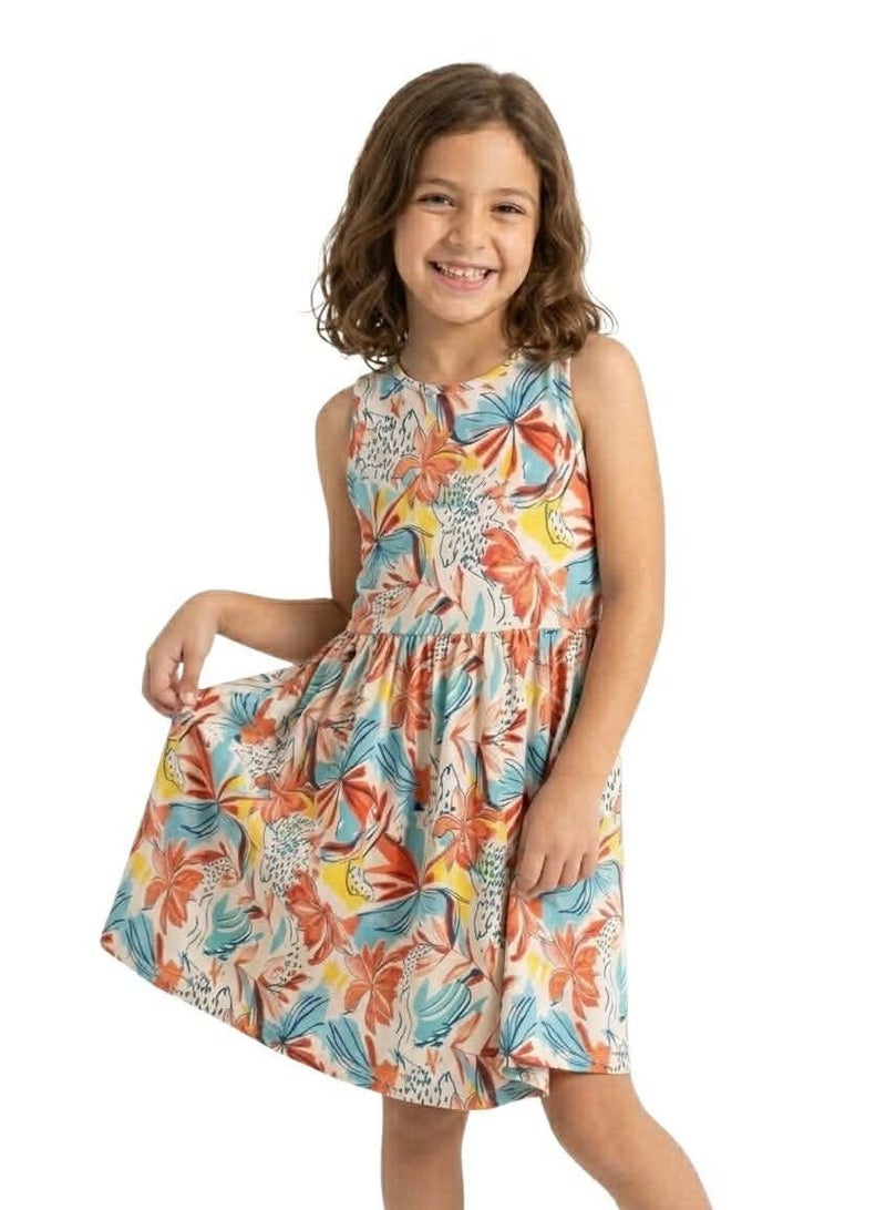 LC Waikiki Girl Crew Neck Patterned Dress – Age 7 to 8 Years - Image 4