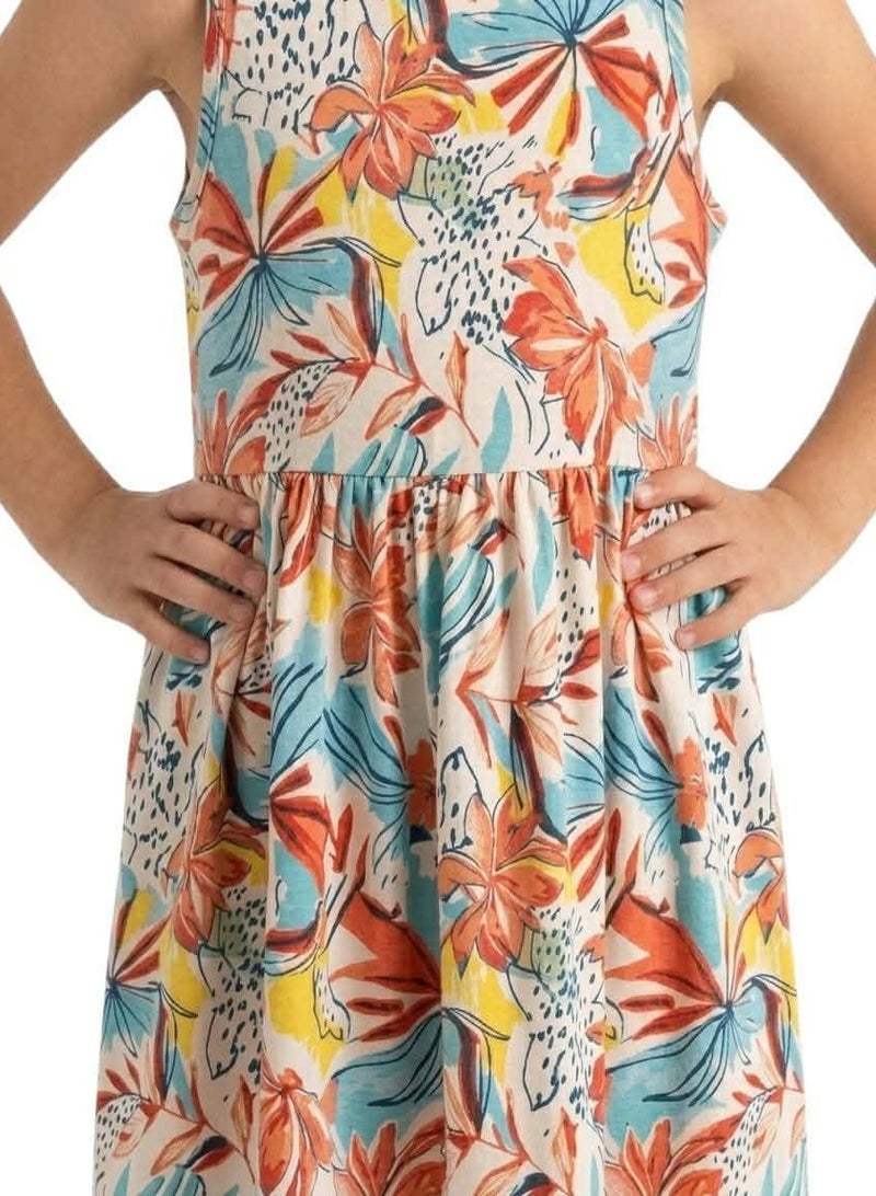 LC Waikiki Girl Crew Neck Patterned Dress – Age 7 to 8 Years - Image 5