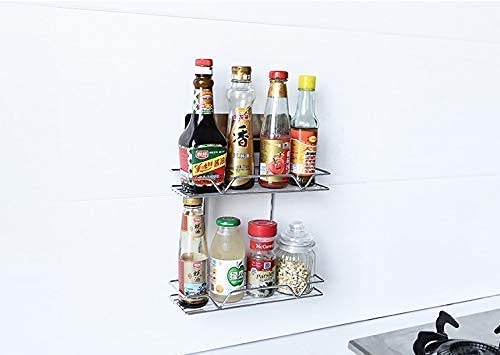 QUALIZA Double Layer Metal Bathroom Shelf Self Adhesive Metal Double Layer Bathroom Shelves Rack Organizer Wall Mounted Multipurpose Shelves Bathroom Toilet Storage Holder Stand1PC - Image 4