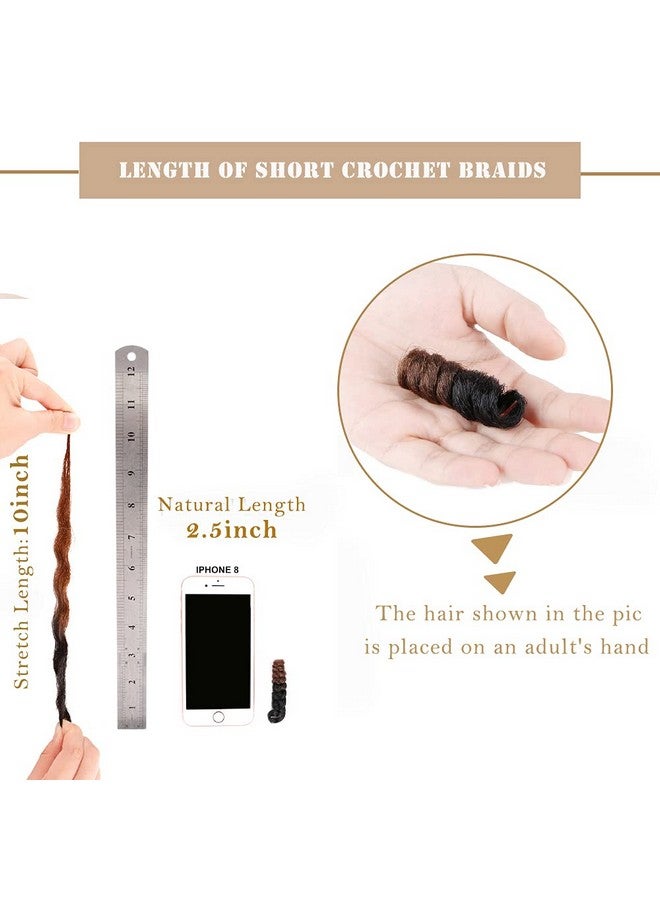 PHOCAS 10'' 5Packs Short Curly Crochet Hair Jump Wand Crochet Braids For Black Women 6MM Natural Black to Brown - Image 4