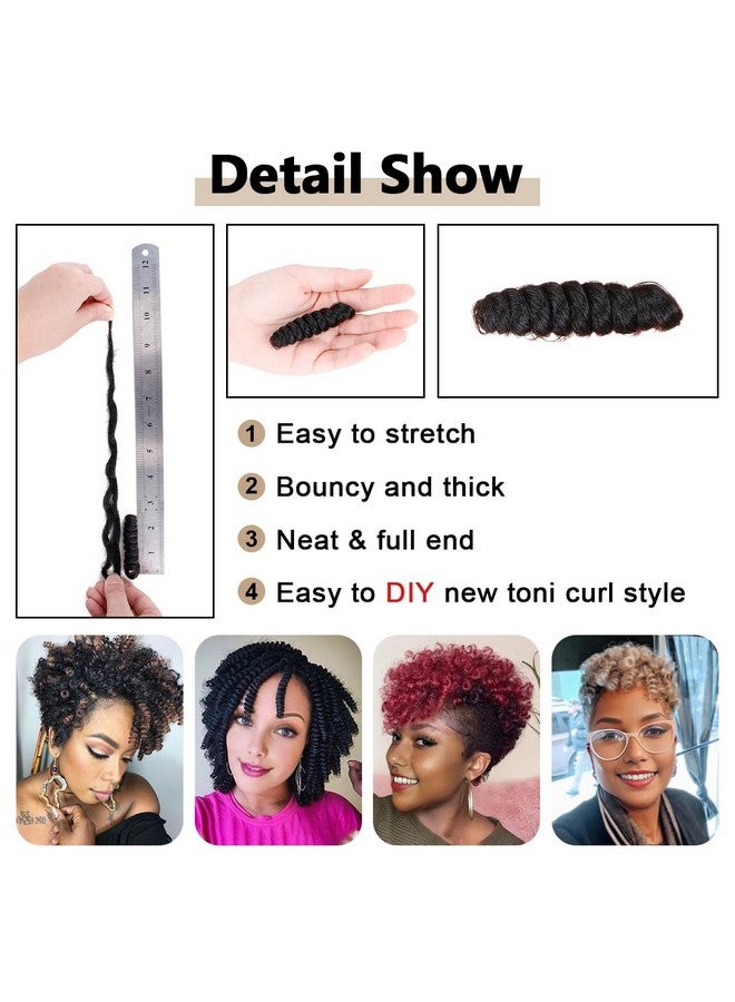PHOCAS 10'' 5Packs Short Curly Crochet Hair Jump Wand Crochet Braids For Black Women 6MM Natural Black to Brown - Image 3