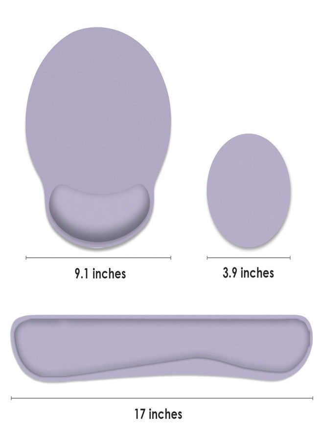Britimes Purple Ergonomic Mouse Pad Set with Purple Wrist Rest Non-Slip Rubber Base Wrist Cushion Support and Coasters Mousepad with Wrist Support for Computer Keyboard and Desk - Image 2