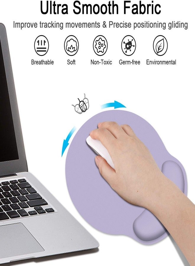 Britimes Purple Ergonomic Mouse Pad Set with Purple Wrist Rest Non-Slip Rubber Base Wrist Cushion Support and Coasters Mousepad with Wrist Support for Computer Keyboard and Desk - Image 4