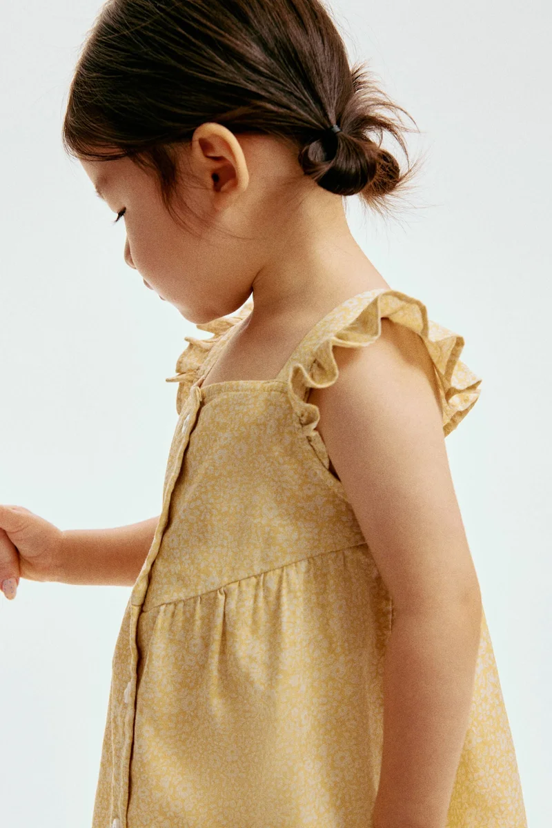 H&M Flounce-trimmed cotton dress