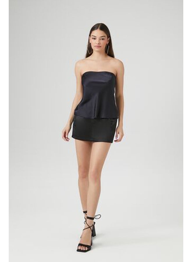 FOREVER 21 Flowy Satin Strapless Top - Image 4