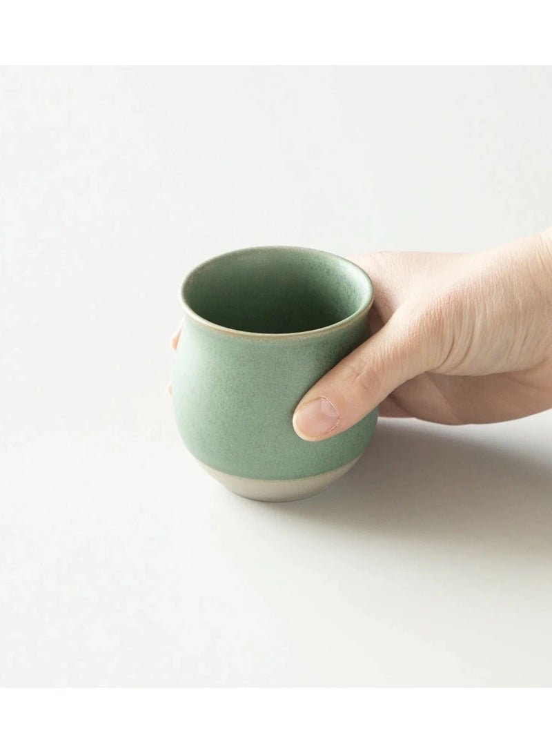 Origami Coffee Cups for French Press, Cold Brew, Latte, Capaccino I Pinot Flavor Cup I Made of Porcelain I 200 ml Capacity I Green and White Color - Image 1