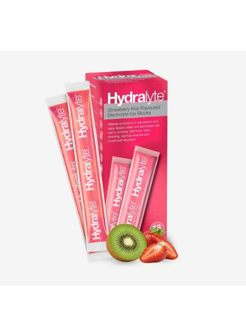 Hydralyte Strawberry & Kiwi Flavoured Rehydration & Electrolyte Support 16 Ice Blocks - Image 2