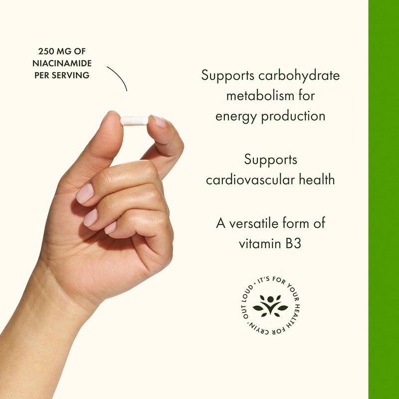 Swanson Niacinamide  Vitamin B3 Supplement Promoting Heart Health  Energy Support  May Support Healthy Joint Function  250 Capsules 250mg Each - Image 4