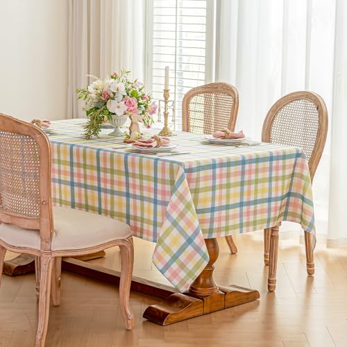 Jia le JIALE Easter Gingham Tablecloth, Rectangle Table Cloth 52x70 Inches Buffalo Checkered Table Cover for Mothers Day Spring Summer,Dining Tablecover for Picnic/Party/Birthday - Image 2