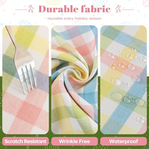 Jia le JIALE Easter Gingham Tablecloth, Rectangle Table Cloth 52x70 Inches Buffalo Checkered Table Cover for Mothers Day Spring Summer,Dining Tablecover for Picnic/Party/Birthday - Image 3