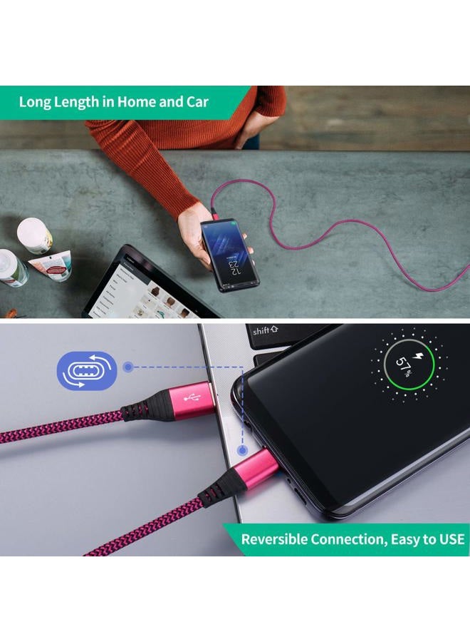 Besgoods USB Type C Charger Cable, 6-Pack 10ft USB C Cable Fast Charging Braided Type C Charger Cord for iPhone 16/15, Galaxy S24 S23 S22 S9 S10 A13 A15 A03s, Pixel-Black White Blue Green Purple Rose - Image 5