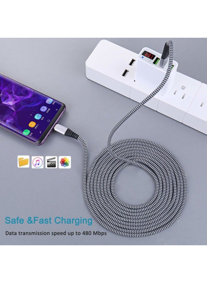 Besgoods USB Type C Charger Cable, 6-Pack 10ft USB C Cable Fast Charging Braided Type C Charger Cord for iPhone 16/15, Galaxy S24 S23 S22 S9 S10 A13 A15 A03s, Pixel-Black White Blue Green Purple Rose - Image 4