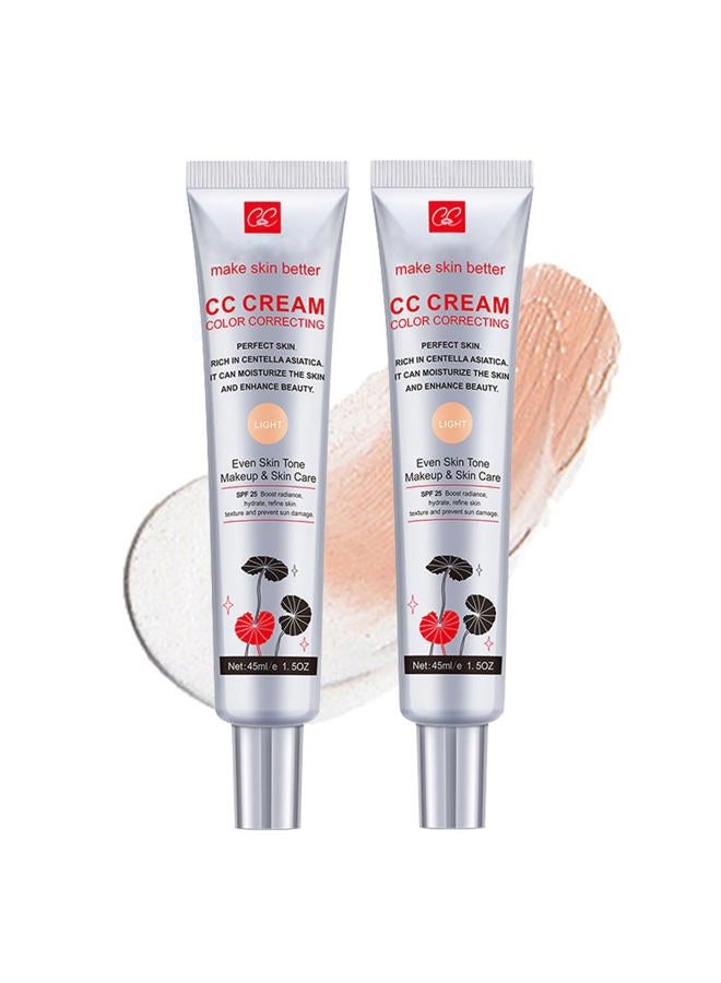Fovcos Color Correcting CC Cream with SPF 25, Coverage Lightweight Foundation, Hydrating Serum, Even Skin Tone Makeup and Skin Care, Refine Skin Texture, Avoid Sun Damage - Image 1