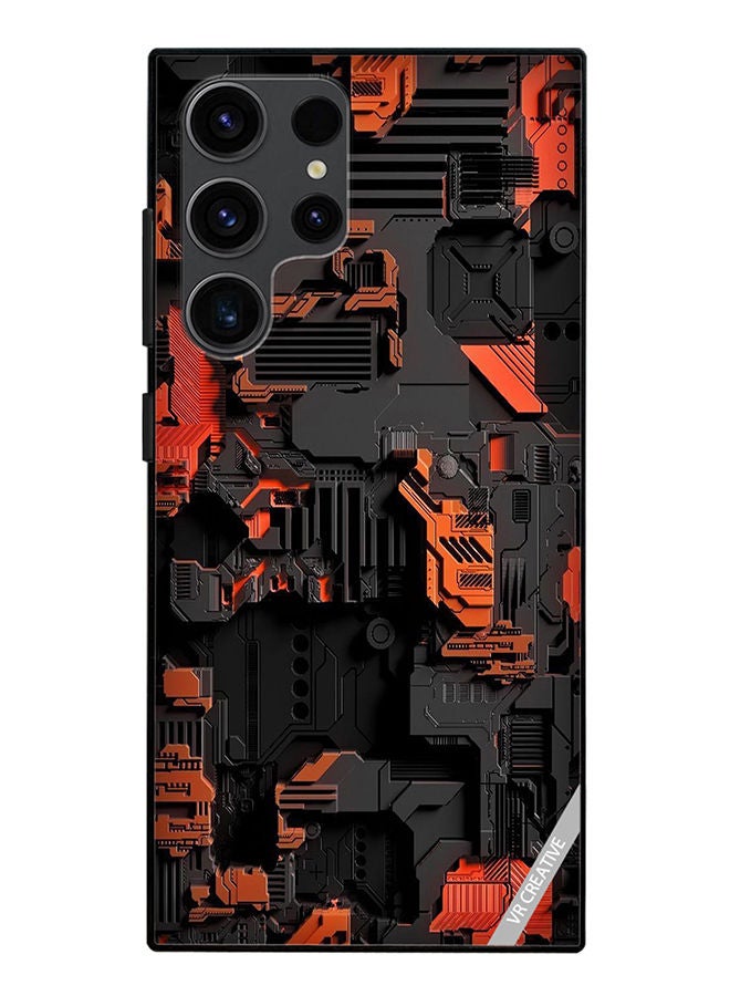 VR CREATIVE Protective Case Cover For Samsung Galaxy S23 Ultra 5G Circuit Design Multicolour - Image 1