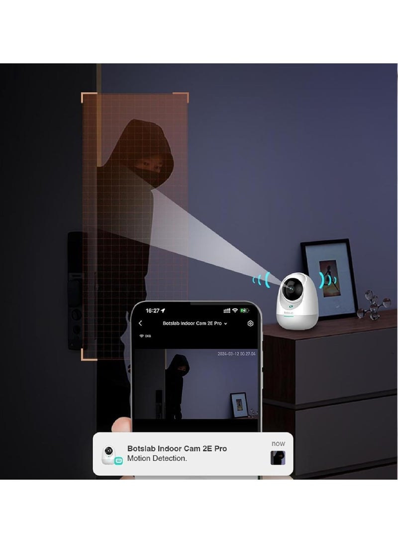 Botslab C213 2E Pro 2K Indoor Security Camera, Bi-directional Audio, People Tracking, HD Night Vision, Call Button, Manual Privacy Setting, 2.4GHz WiFi and LAN - Image 5