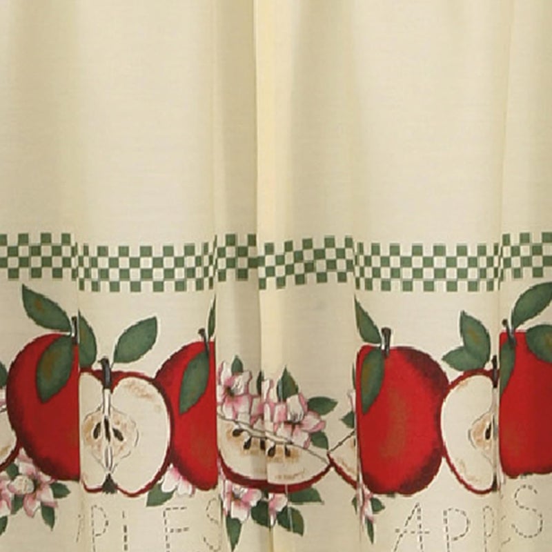 CHF & You Red Delicious Country Apples 3-Piece Window Curtain Tier Set, Ivory, 56-Inch X 24-Inch, Multi Color - Image 3