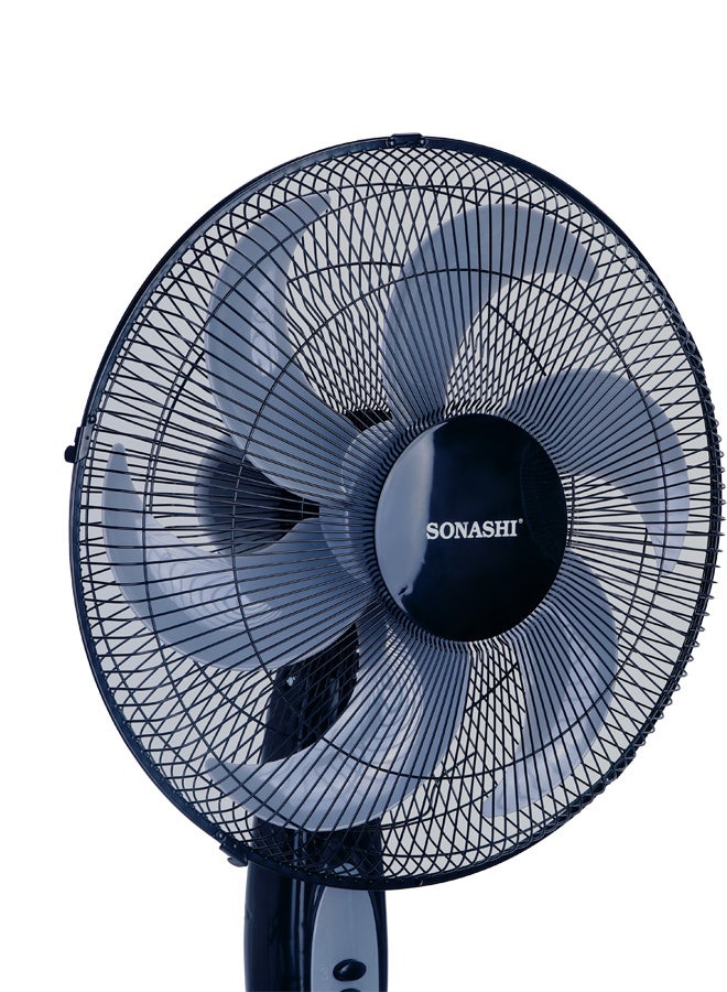 SONASHI 16" Stand Fan With Height Adjustable Feature | 6 Blade Leaf With 3 Speed Switch And Oscillation Function | Ideal For Office, Rooms And Dining Rooms | Tower/Stand Fan 75 W 75 W SF-8040SN Black - Image 4