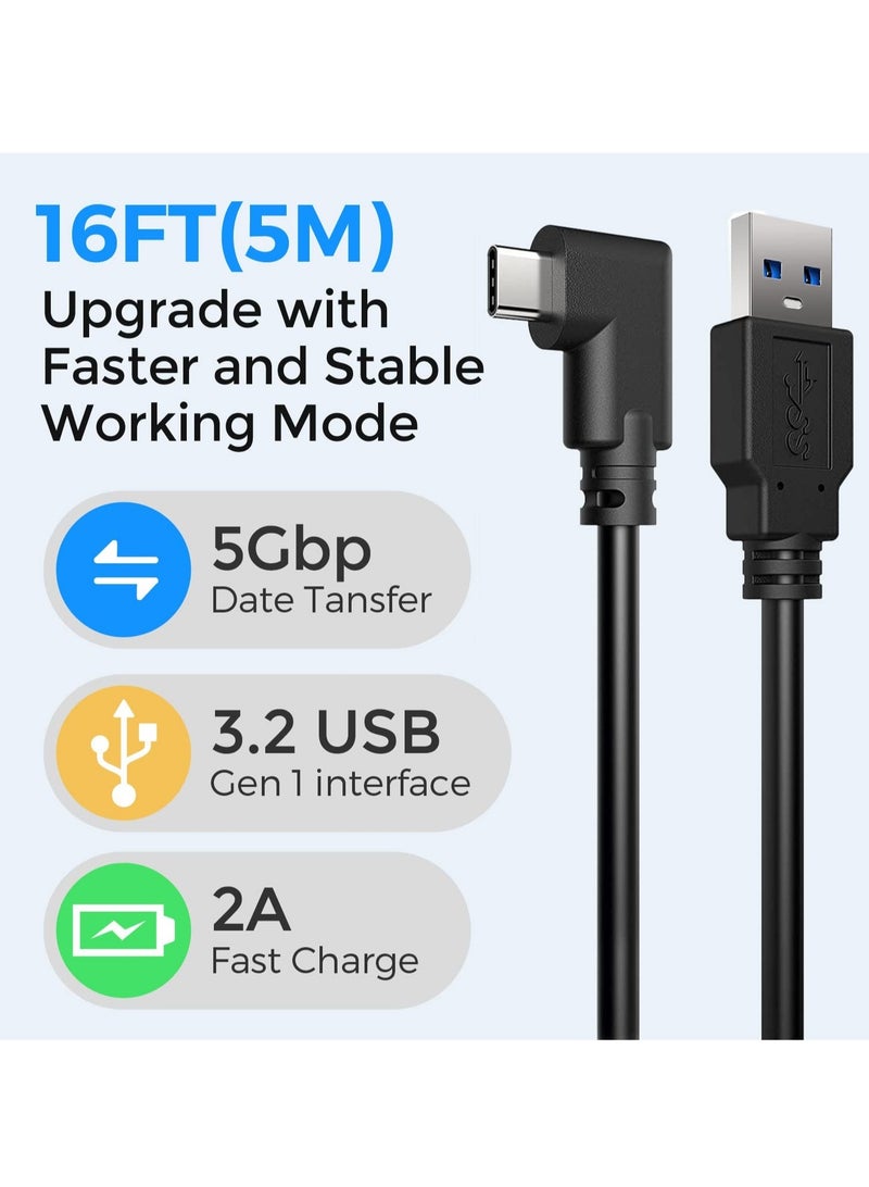 Upgraded 16FT/5m Link Cable for Oculus Quest 2/Pro with USB 3.2 2A Fast Charging Type C Port, VR Link Cable with 5Gbps Transfer Rate for Gaming PC and VR Headset Accessories - Image 3
