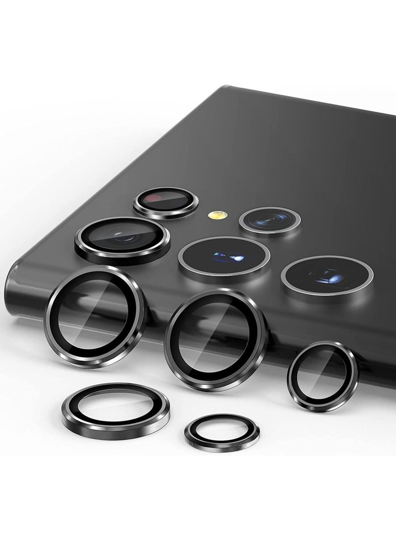Camera Lens Protector for Samsung Galaxy S24 Ultra 2024, 9H Transparent Camera Tempered Glass Grade Shatterproof (Black)