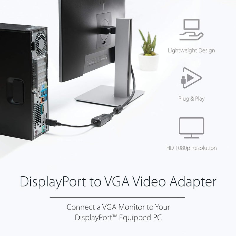 StarTech.com DisplayPort to VGA Adapter - Active DP to VGA Converter with 1080p Video Support - Image 2