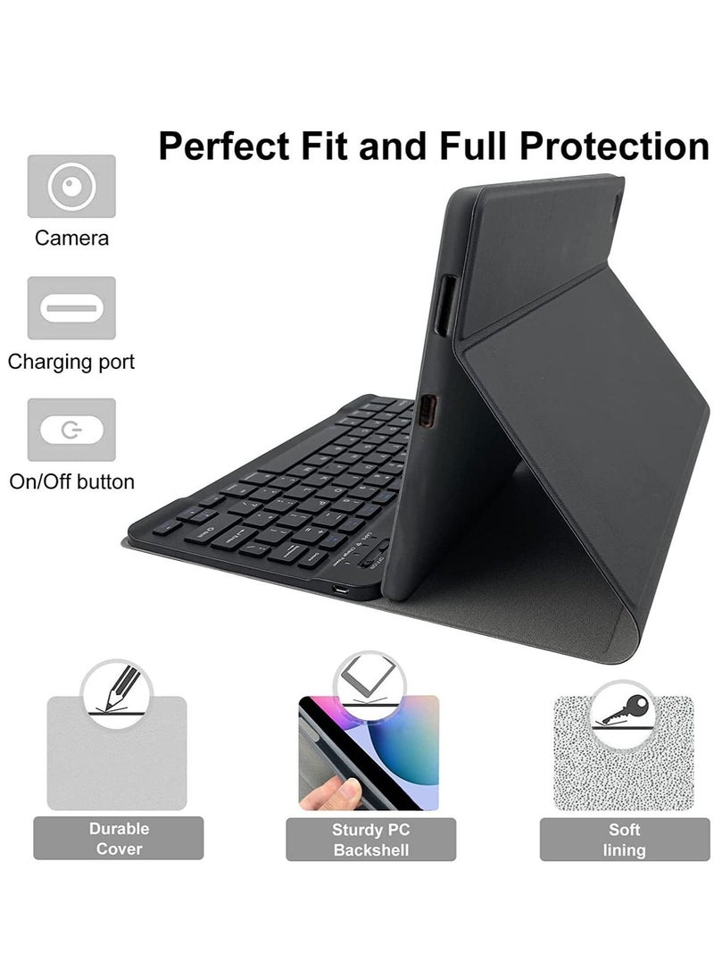Generic Keyboard Case for Samsung Galaxy Tab S6 Lite 10.4'' (SM-P610/P615/P613/P619,2020/2022),  Leather Folio Cover with Detachable Magnetically Bluetooth Keyboard with S-Pen Holder, Black  - Image 5