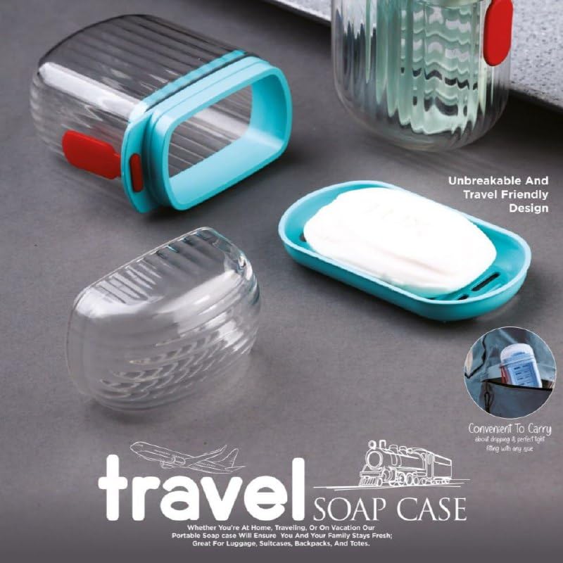 Aekatray Travel Soap Box - Plastic Transparent Waterproof Portable Soap Dish Box for Travel, Camping & Outdoor, Leakproof Soap Box Case with Lid Draining Soap Bar Holder Dish Container - Image 4