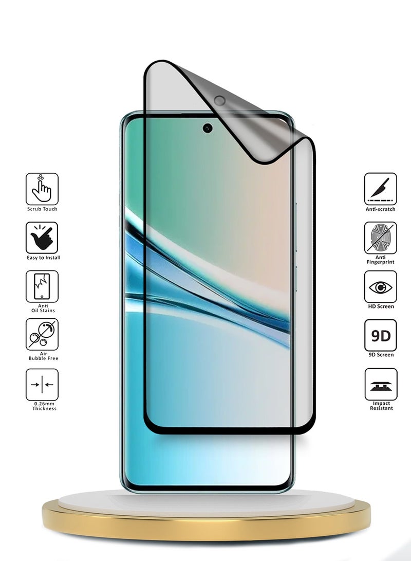 دبليو تيك حماية شاشة مرنة غير لامعة كاملة من السيليكون من شاومي ريدمي نوت 15 5G 2025، مصنوعة من السيراميك النانوي، مع غطاء كامل، (MSCNMN) - شفاف/أسود - Image 2