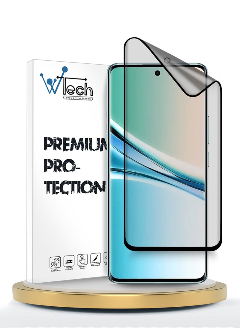 دبليو تيك حماية شاشة مرنة غير لامعة كاملة من السيليكون من شاومي ريدمي نوت 15 5G 2025، مصنوعة من السيراميك النانوي، مع غطاء كامل، (MSCNMN) - شفاف/أسود - Image 1