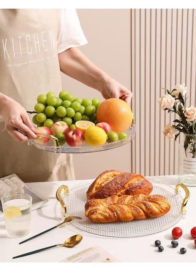 هاهاهاي حامل كيك بلاستيكي شفاف مع مقبض ذهبي – قبة أنيقة بقطر 12 بوصة (30.5 سم) للحلويات والفواكه وصواني الحفلات، حماية من الغبار والحفاظ على النضارة، مثالي للاستخدام المنزلي والفعاليات الخارجية والمناسبات الخاصة - Image 2