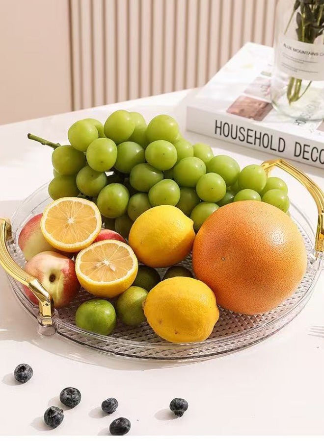 هاهاهاي حامل كيك بلاستيكي شفاف مع مقبض ذهبي – قبة أنيقة بقطر 12 بوصة (30.5 سم) للحلويات والفواكه وصواني الحفلات، حماية من الغبار والحفاظ على النضارة، مثالي للاستخدام المنزلي والفعاليات الخارجية والمناسبات الخاصة - Image 3