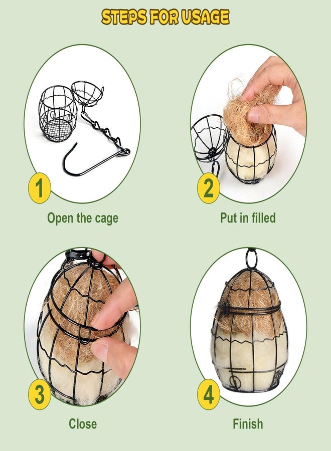succulentlovers 3PCS Bird Nesting Material, Refillable Hummingbird Nesters Cage Holder with Wool Material for Wild Birds Nesting Station, Nesting Balls for Bird Lover Gifts, Bird Watching Gifts for Outdoor Patio - Image 5