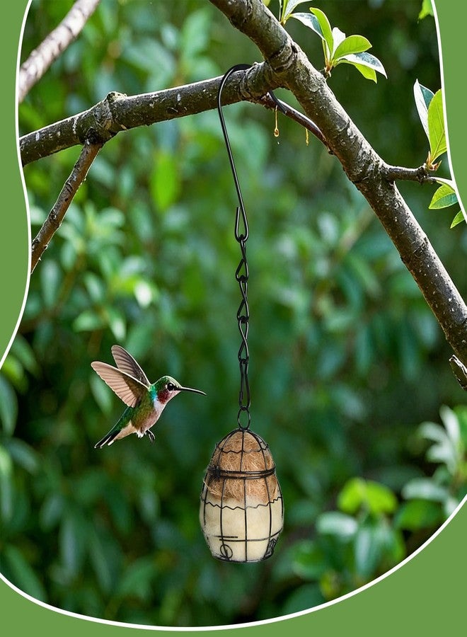 succulentlovers 3PCS Bird Nesting Material, Refillable Hummingbird Nesters Cage Holder with Wool Material for Wild Birds Nesting Station, Nesting Balls for Bird Lover Gifts, Bird Watching Gifts for Outdoor Patio - Image 4