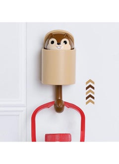 Thoraya Squirrel Shaped Coat Hooks Lovely No Hole Punch Self Adhesive Squirrel Wall Decoration Hook for Key Coffee  - Image 5