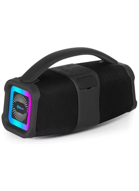 K5 Stereo Music Speaker - 16W Power with RGB Lighting Effect, Deep Bass and 3600mAh Battery – Support TF/U disk/AUX Card Playback 5-10 Hours Perfect for All-Day Music (Black)