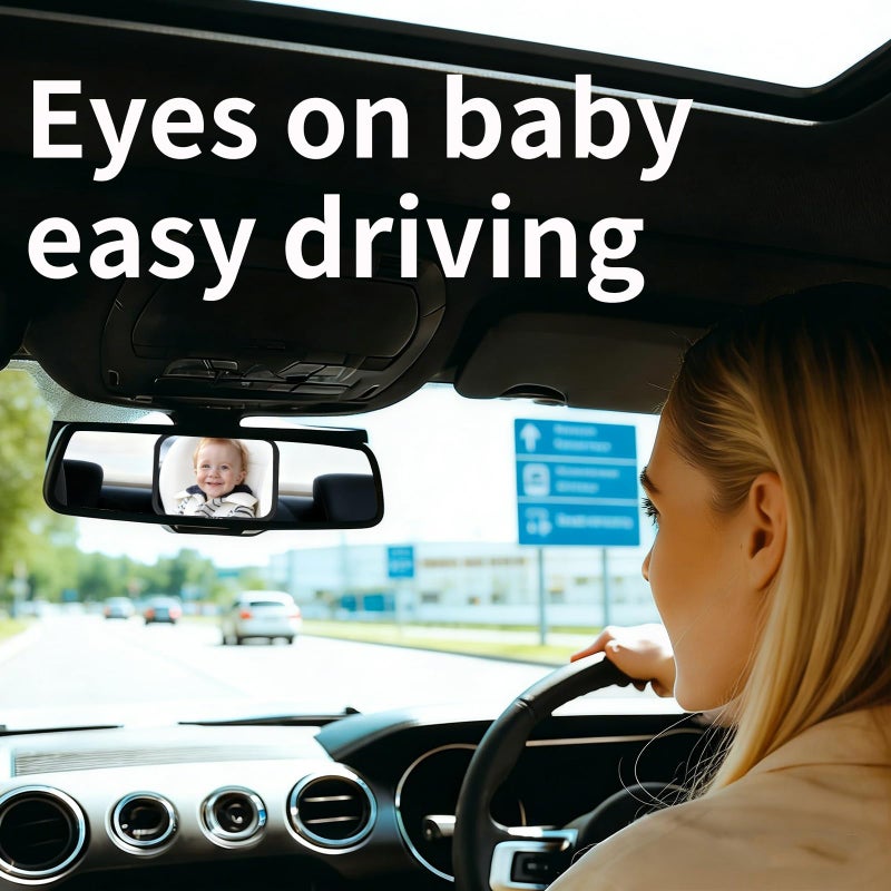 Oxnaleah Car Mirror for Baby,Shake proof,Shatterproof Baby Car Mirror for Safe Travel, 360Â° Rotation, Clear Wide View, Easy Install, Perfect - Image 3