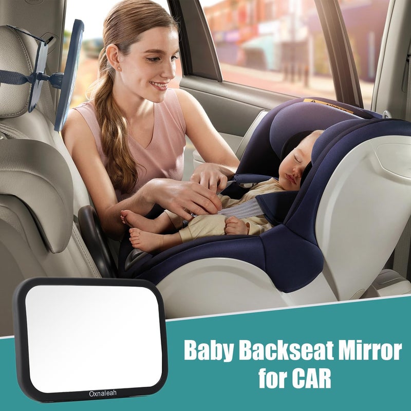 Oxnaleah Car Mirror for Baby,Shake proof,Shatterproof Baby Car Mirror for Safe Travel, 360Â° Rotation, Clear Wide View, Easy Install, Perfect - Image 4