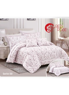 Red Rose Summer Microfiber Inflatable Bedspread - 8 Pieces Double  - Image 1