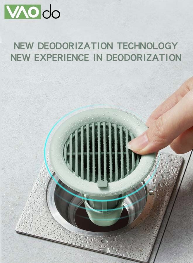 فاو دو قطعتان من مزيل العرق للأرضية مختوم TPR قابس ناعم تصميم تصريف أحادي الاتجاه مقاوم للاهتراء ومضاد للتآكل ومضاد للعرق وفلتر مطبخ للحمام - Image 4