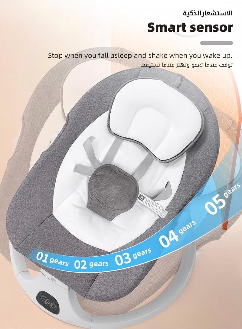 Apexll 3-in-1 Baby Swing & Rocking Chair for Infants, Adjustable Electric Baby Bouncer with Reclining Backrest & Remote Control - Image 4