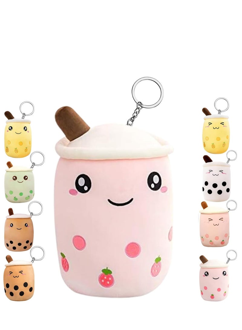MAGIC VAULT سلسلة مفاتيح دمية بوبا الحلوة كوب شاي الحليب المحشو كوب شاي فقاعات ناعم لعبة دمى كاواي كرتونية هدية للأطفال ديكور منزلي صغيرة (3 قطع) - Image 4