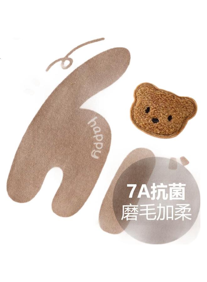 Doxiluka Card Newborn Baby Jumpsuit Spring And Autumn Style Baby Long-Sleeved Crawling Clothes Full Moon Ha Clothes Coffee Bear 90 - Image 2