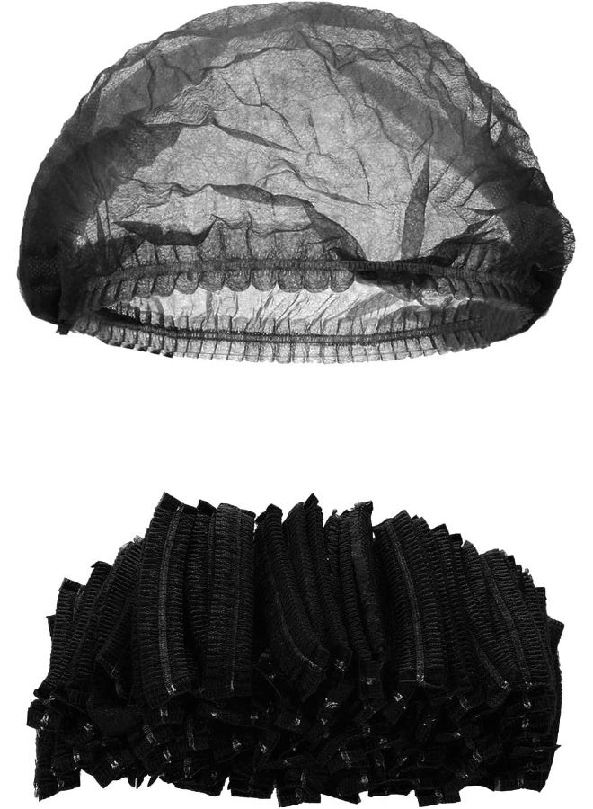 Alsaqer 100 Pcs Hairnet Black | Compressed DISPOSABLE BOUFFANT CAPS Non-woven Hair Cap Mob For Cosmetics, Beauty, Kitchen, Cooking, Home Industries, Hospital, Surgery. Lint-free (Black) - Image 2