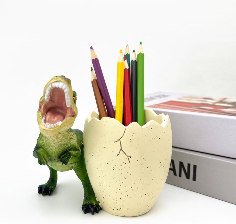 Kids Toothbrush Holder: Green Dinosaur Design - Dinosaur Bathroom Accessory for Kids Bathroom Decor - Image 1