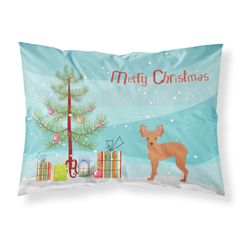 ""Caroline's Treasures Russkiy Russian Toy Terrier Christmas Tree Fabric Standard pillowcases  Multicolor""