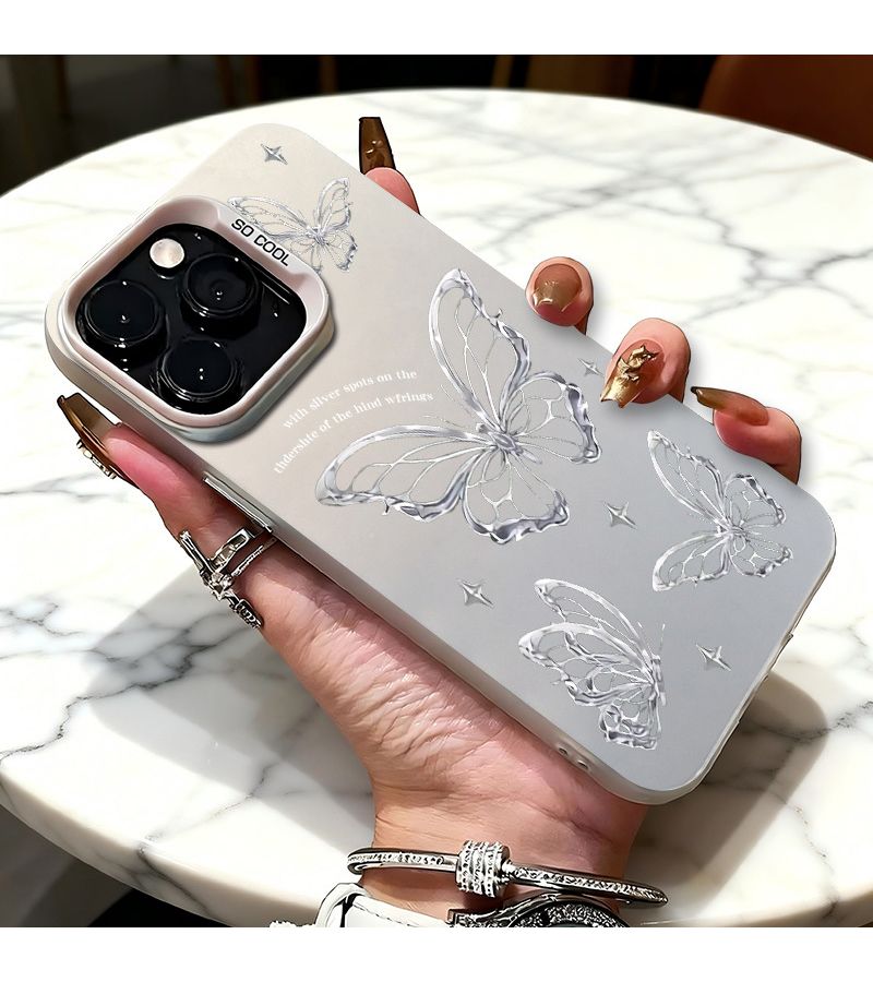 Stylish Minimalist Fairy Style Full Protection Phone Case For Honor 90 Violet Purple Butterfly Design - Image 1