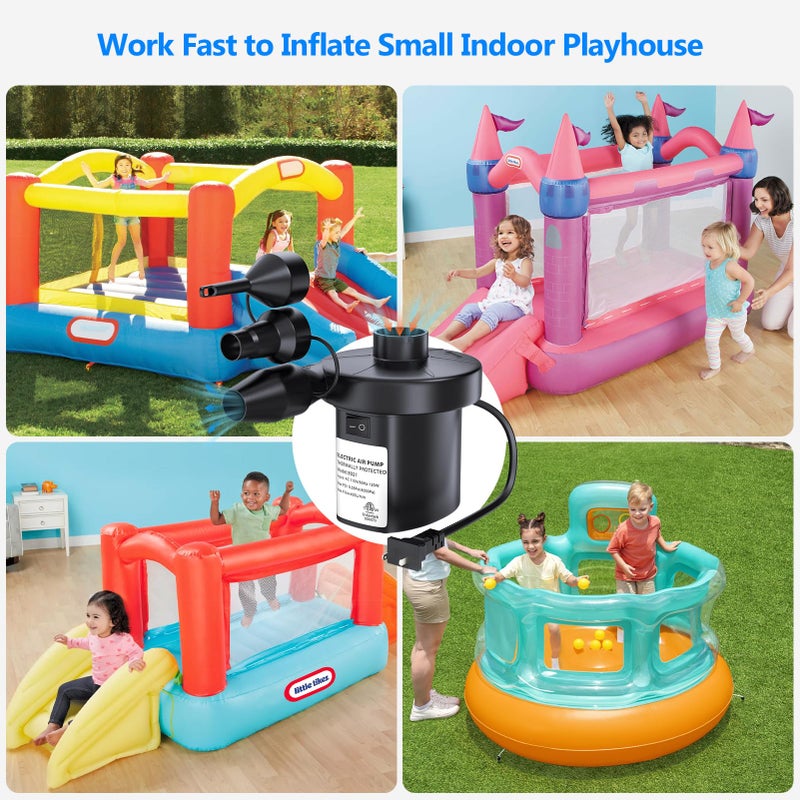 PULIDIKI Electric Air Pump for Inflatables Air Mattress Pump with 3 Nozzles Inflator Deflator Quick Air Pump for Air Mattress Beds Pool Toys Raft Boat Swimming Rings AC 110V 130W - Image 3