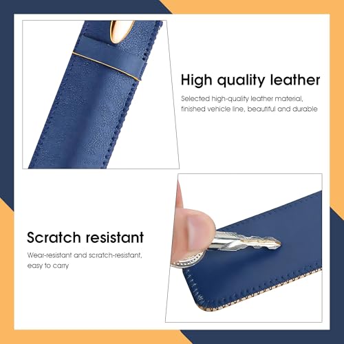 Gowloz Apple Pencil Leather Sleeve Case – Protective Holder Pouch for Apple Pencil 1st & 2nd Generation | Slim Lightweight Stylus Cover for Scratch & Impact Protection (Blue) - Image 5